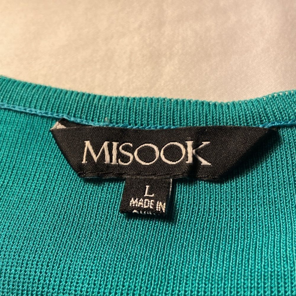 Misook Knit Sleeveless Green Top L - Picture 5 of 6